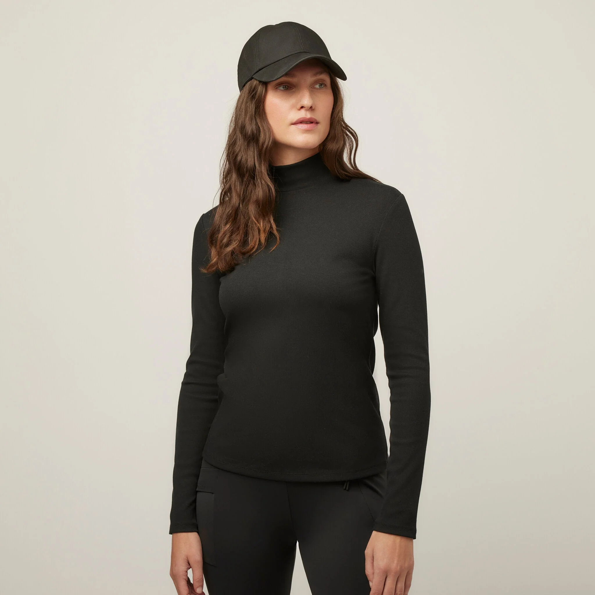 Long Sleeve Mockneck Tencel Rib - Image 14