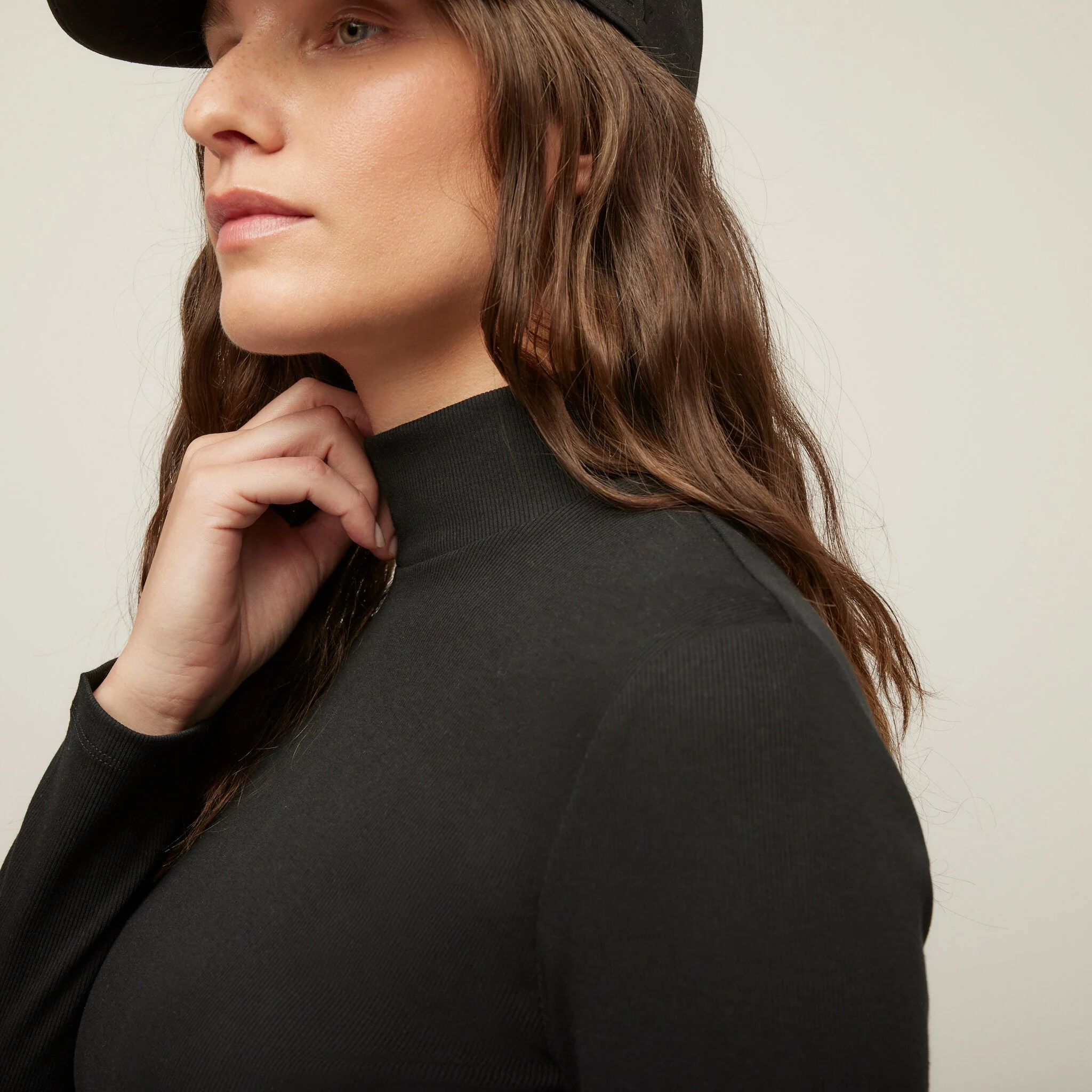 Long Sleeve Mockneck Tencel Rib - Image 17