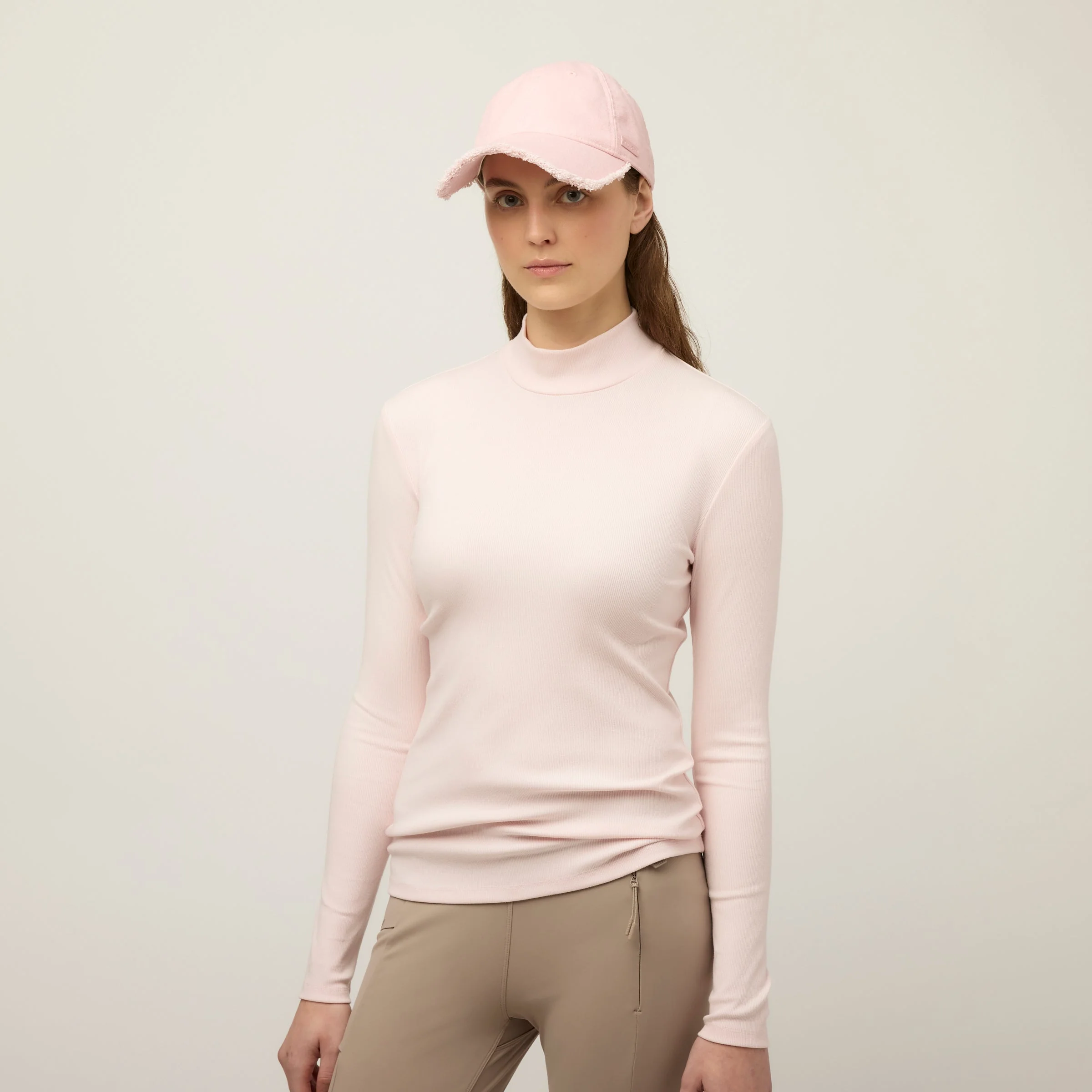 Long Sleeve Mockneck Tencel Rib - Image 24