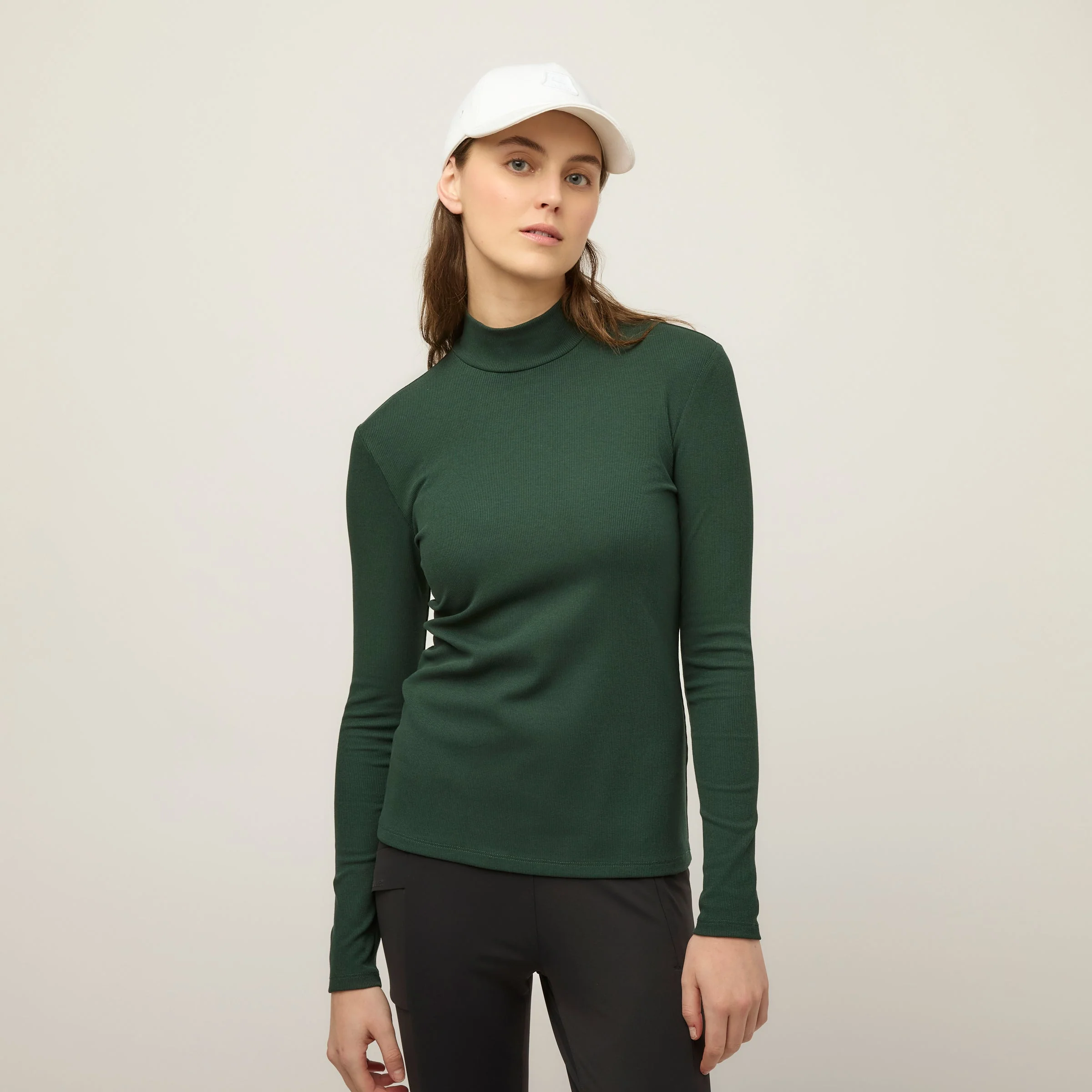 Long Sleeve Mockneck Tencel Rib - Image 34