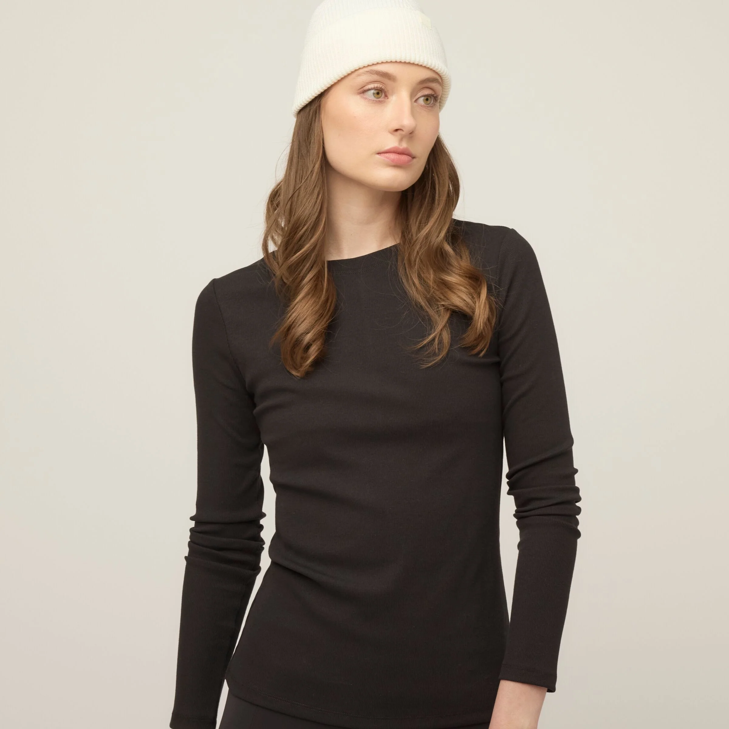 Long Sleeve Tencel Rib Tee - Image 8