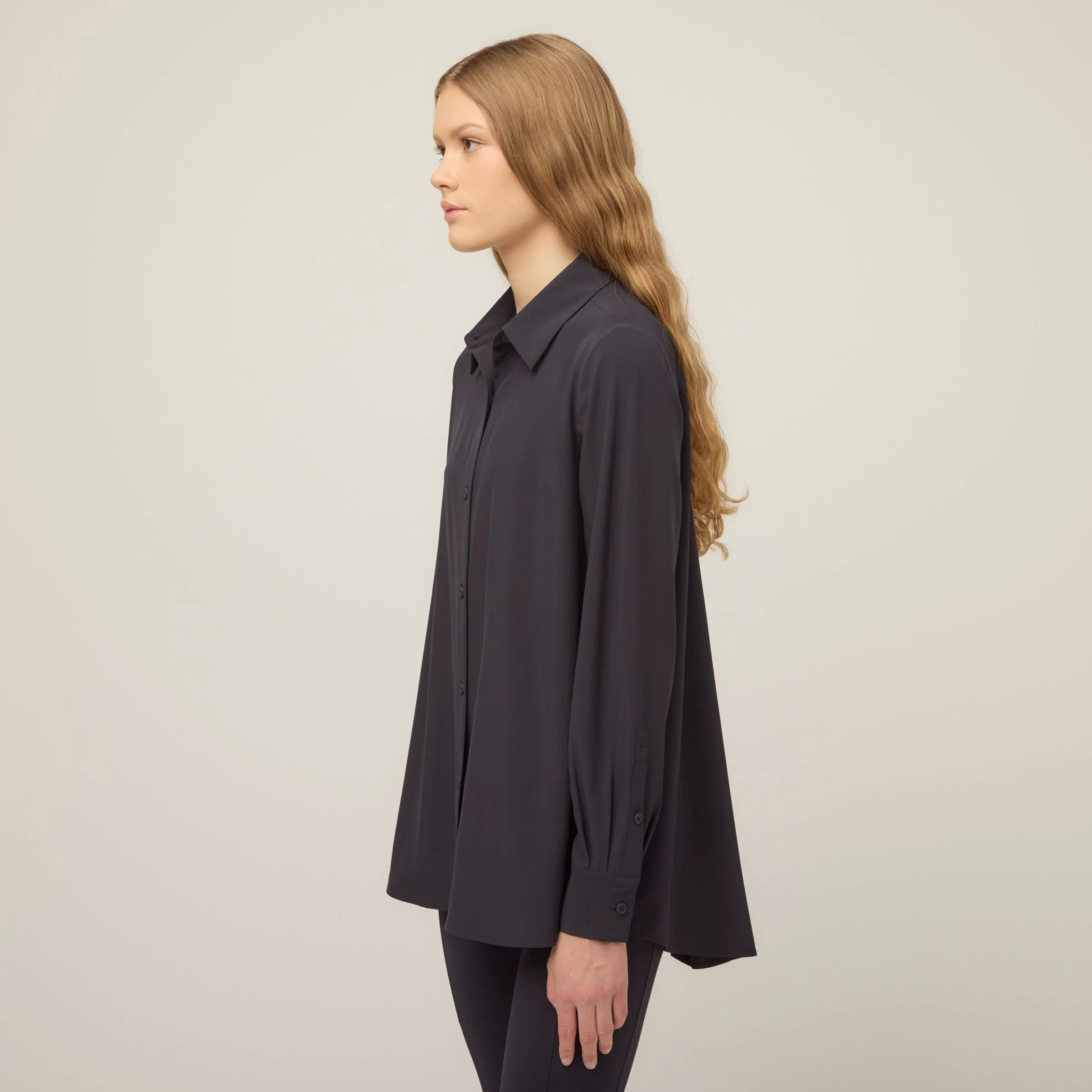 Tech Slk Long Sleeve Button Top - Image 10