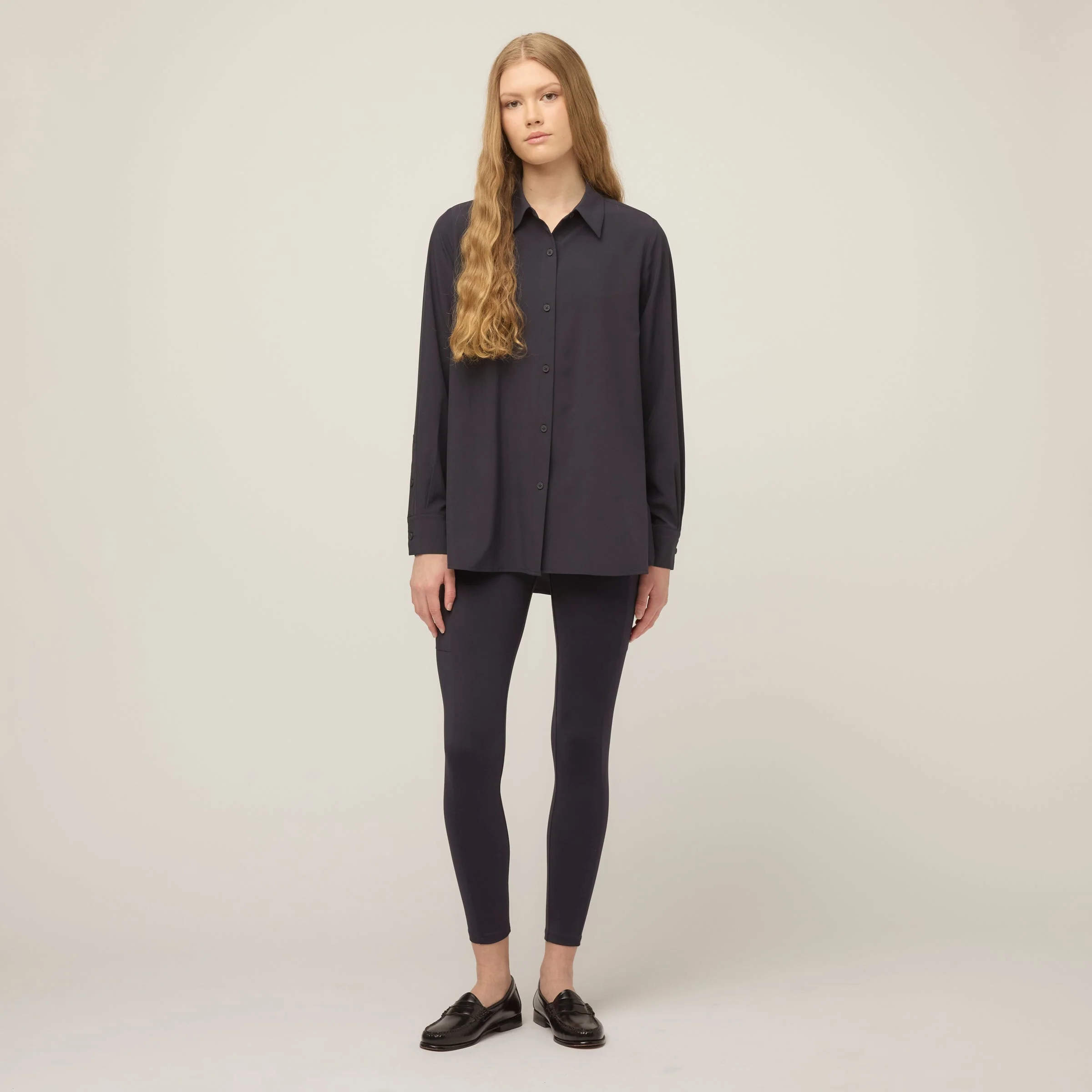 Tech Slk Long Sleeve Button Top - Image 14