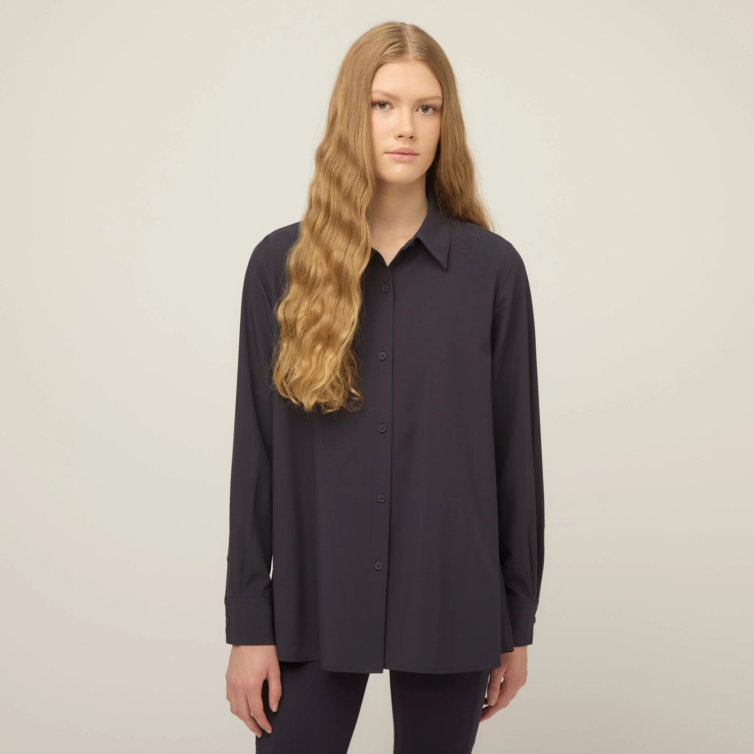 Tech Slk Long Sleeve Button Top - Image 8
